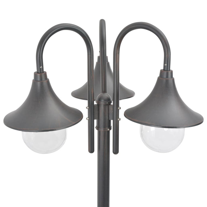 Lampada da giardino E27 220 cm alluminio 3 luci Bronzo marrone 02_0042541