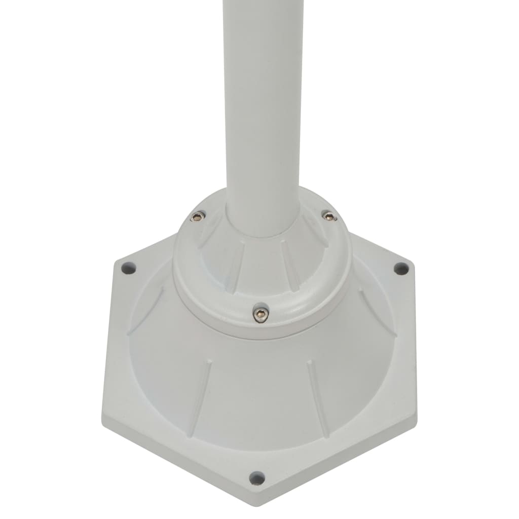 Lampione da Giardino E27 220 cm Alluminio 2 Lampade Bianco 44208