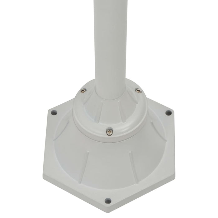 Lampione da Giardino E27 220 cm Alluminio 2 Lampade Bianco 44208