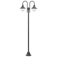 Lampione da Giardino E27 220 cm in Alluminio 2 Lampade Bronzocod mxl 70922