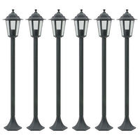 Lampioni da Giardino 6pz E27 110 cm Alluminio Verde Scurocod mxl 83026