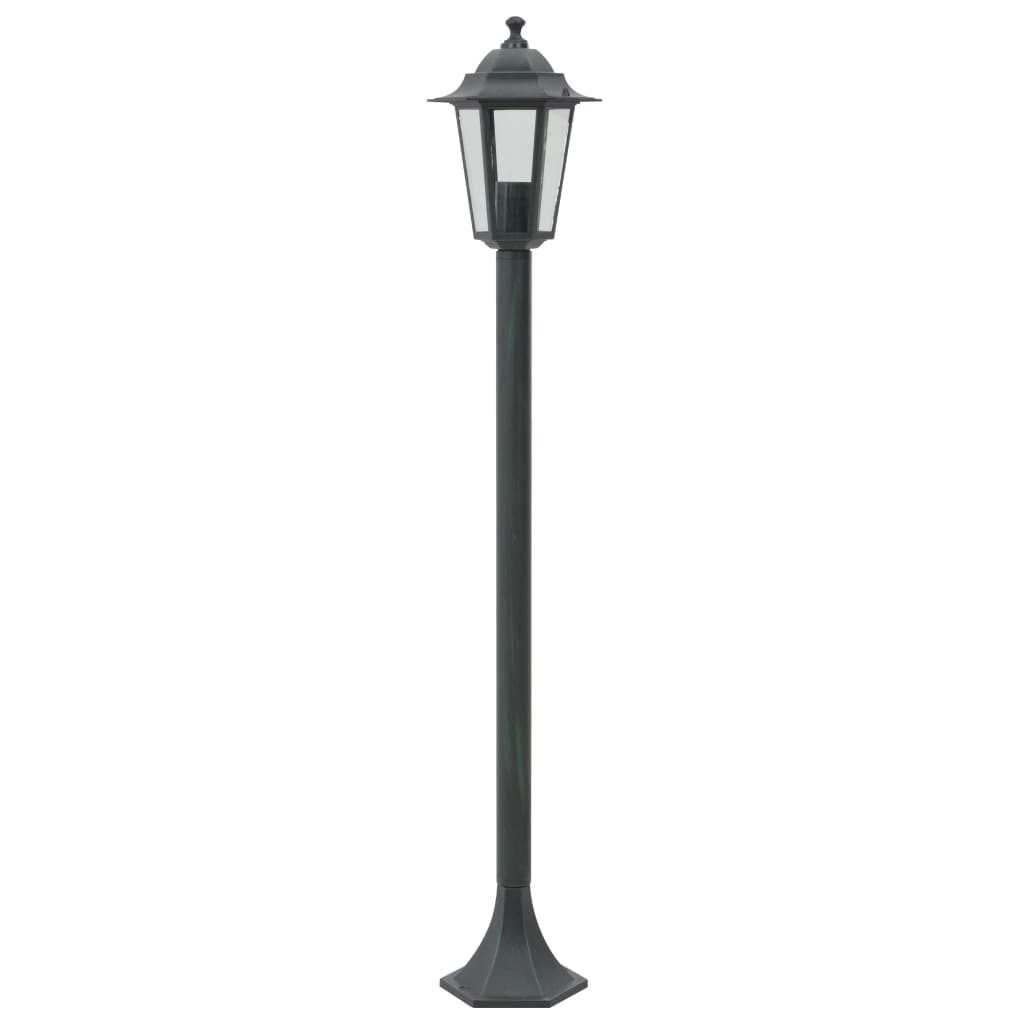 Lampioni da Giardino 6pz-Lampada da giardino E27 110 cm Alluminio Verde Scuro