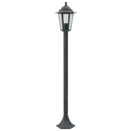 Lampioni da Giardino 6pz-Lampada da giardino E27 110 cm Alluminio Verde Scuro