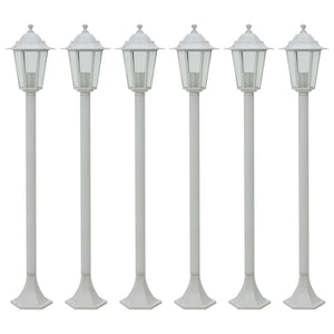 Lampioni da Giardino 6 pz E27 110 cm in Alluminio Biancocod mxl 106973