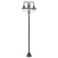 Lampione da Giardino E27 220 cm Alluminio 3 Lampade Verde Scuro cod mxl 72763