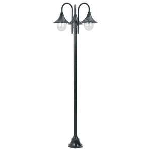 Lampada da giardino E27 220cm alluminio 3 lanterne verde scuro 02_0042543