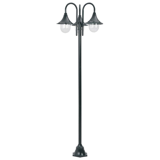 Lampada da giardino E27 220cm alluminio 3 lanterne verde scuro 02_0042543
