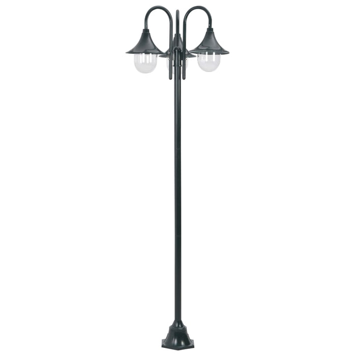 Lampada da giardino E27 220cm alluminio 3 lanterne verde scuro 02_0042543