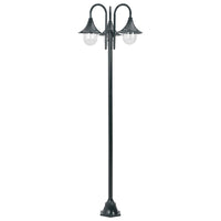 Lampione da Giardino E27 220 cm Alluminio 3 Lampade Verde Scuro cod mxl 72763