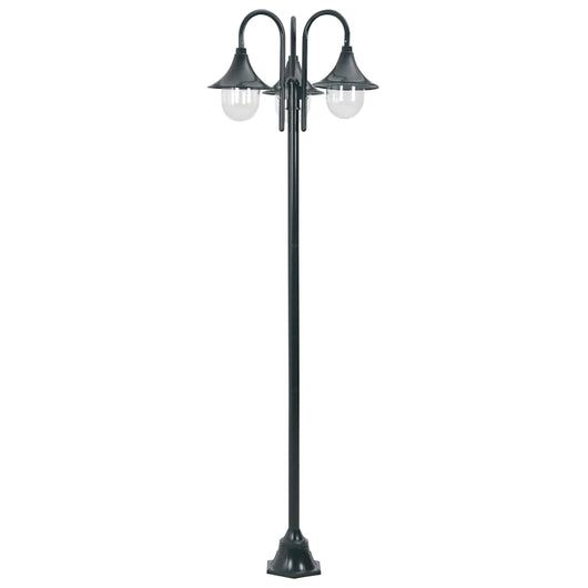 Lampione da Giardino E27 220 cm Alluminio 3 Lampade Verde Scuro cod mxl 72763