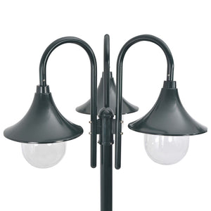 Lampada da giardino E27 220cm alluminio 3 lanterne verde scuro 02_0042543