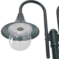 Lampada da giardino E27 220cm alluminio 2 lanterne verde scuro 02_0042542