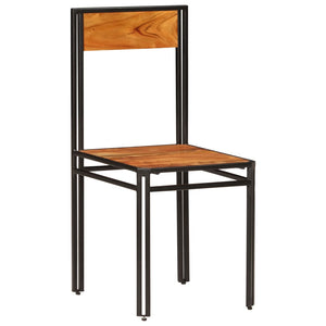 Sedie da Pranzo 2 pz in Legno Massello di Acacia