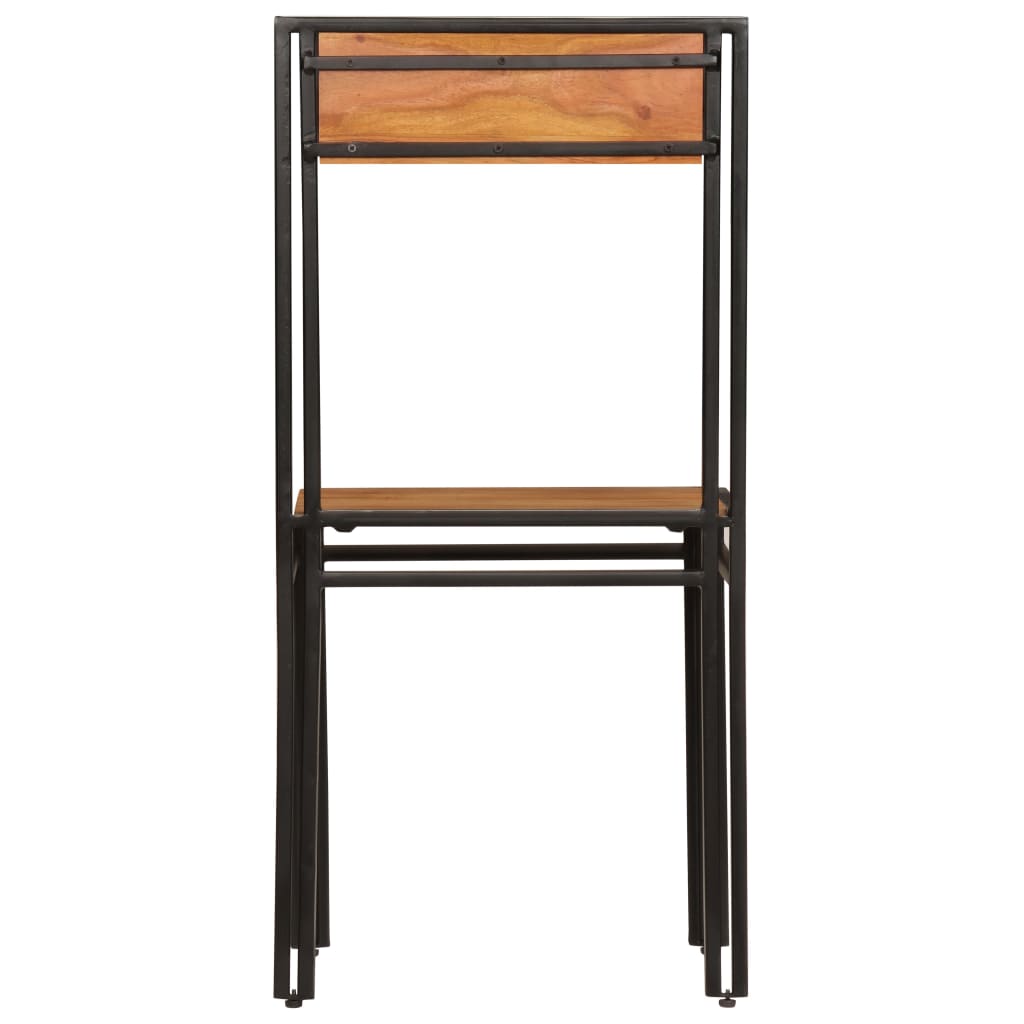 Sedie da Pranzo 2 pz in Legno Massello di Acacia