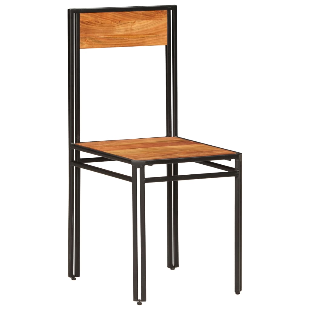 Sedie da Pranzo 2 pz in Legno Massello di Acacia