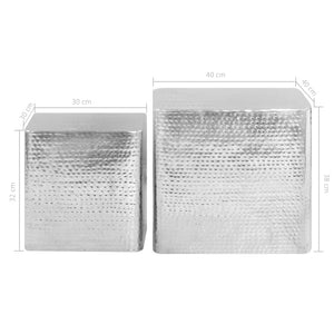 vidaXL Tavolini da Salotto 2 pz Argento in Alluminio