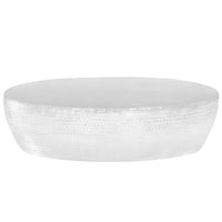 Tavolino da Salotto 100x50x28cm Argento in Alluminio Martellato