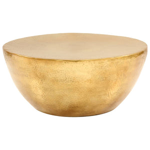 Tavolino da CaffÃ¨ in Alluminio Martellato 70x30 cm Ottone cod mxl 58598