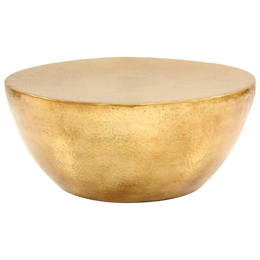 Tavolino da CaffÃ¨ in Alluminio Martellato 70x30 cm Ottone cod mxl 58598