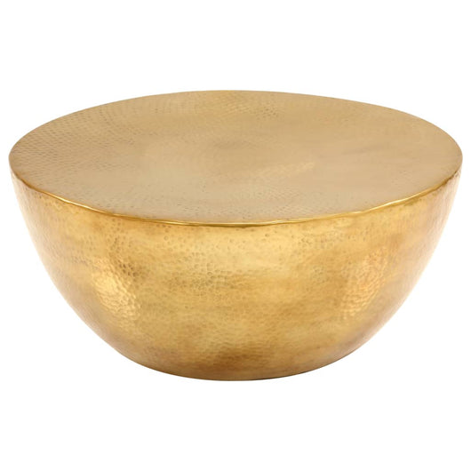 Tavolino da CaffÃ¨ in Alluminio Martellato 70x30 cm Ottone cod mxl 58598