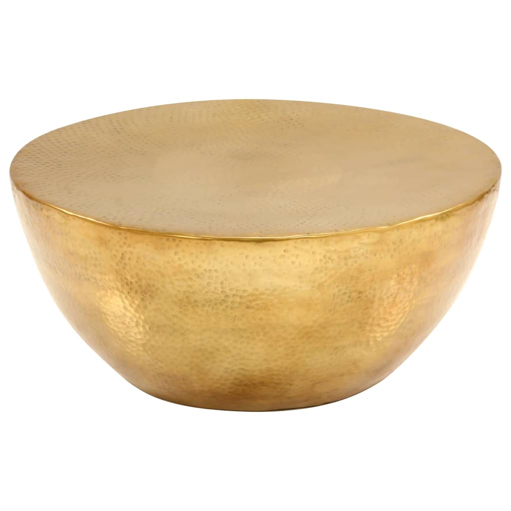 Tavolino da CaffÃ¨ in Alluminio Martellato 70x30 cm Ottone cod mxl 58598