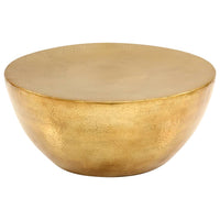 Tavolino da CaffÃ¨ in Alluminio Martellato 70x30 cm Ottone cod mxl 58598