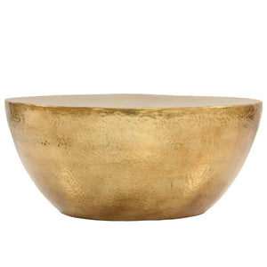 Tavolino da Salotto in Alluminio Martellato 70x30 cm Ottone 246508