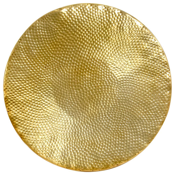 Tavolino da CaffÃ¨ in Alluminio Martellato 70x30 cm Ottone cod mxl 58598