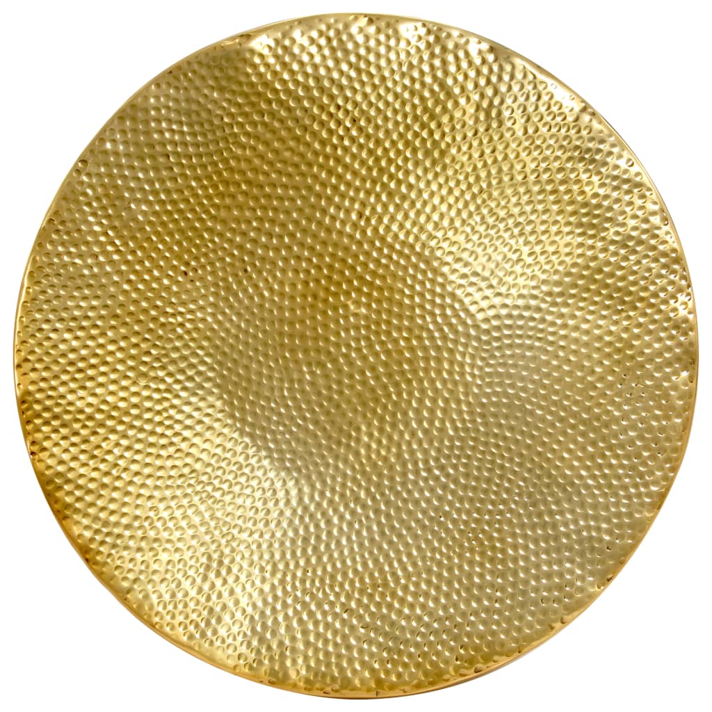 Tavolino da Salotto in Alluminio Martellato 70x30 cm Ottone 246508