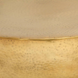 Tavolino da CaffÃ¨ in Alluminio Martellato 70x30 cm Ottone cod mxl 58598