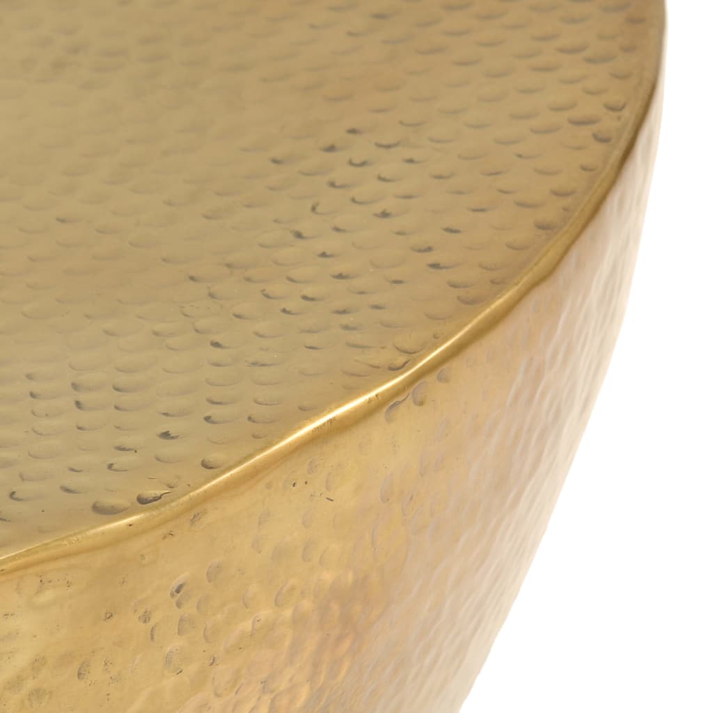 Tavolino da Salotto in Alluminio Martellato 70x30 cm Ottone 246508