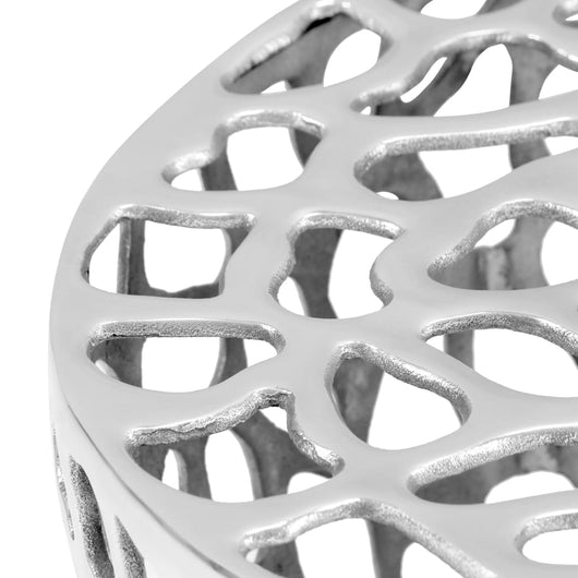 Tavolino da Salotto in Alluminio Martellato 70x30 cm Argento 246513