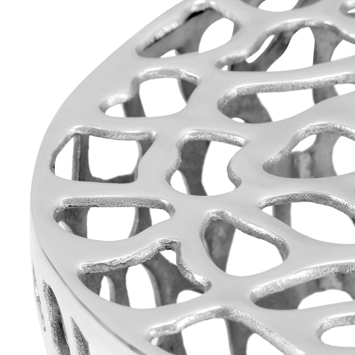 Tavolino da Salotto in Alluminio Martellato 70x30 cm Argento 246513