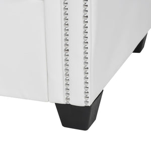 Divano Chesterfield a L 200 x 140 x 73 cm pelle sintetica bianca 02_0019101