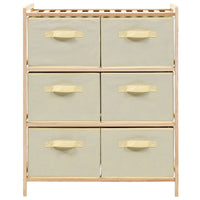 246439 Storage Rack with 6 Fabric Baskets Cedar Wood Beige cod mxl 49618