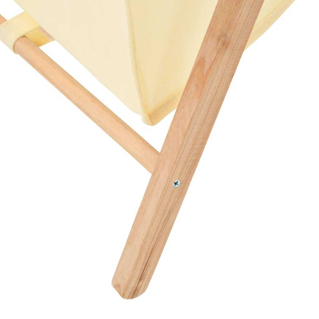 Portabiancheria in Legno di Cedro e Tessuto Beige 42x41x64 cm 246440