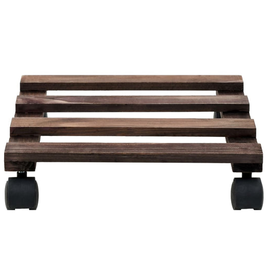 Pedane con Ruote per Piante 4 pz in Legno di Cedro 25x25 cm 246442