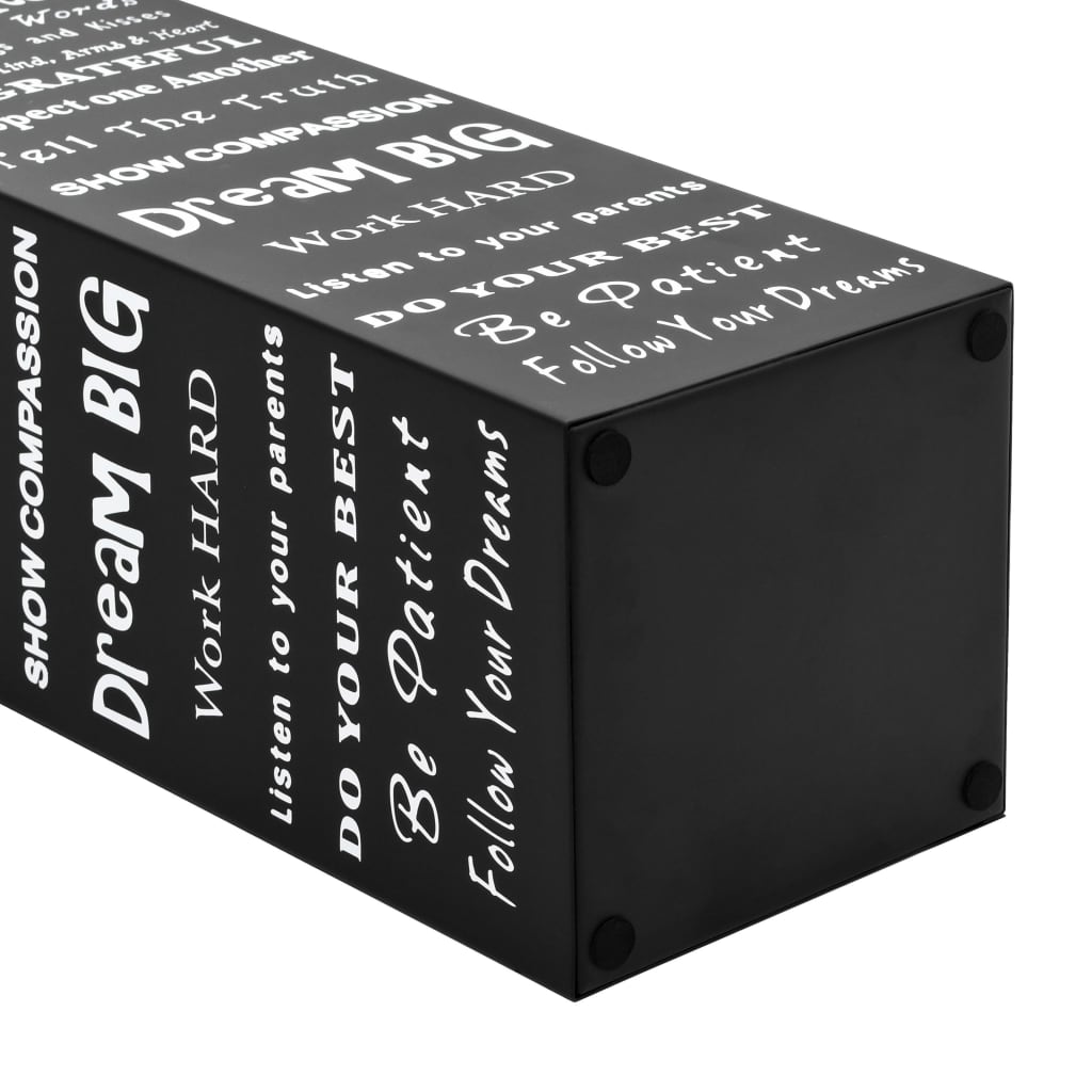 Porta Ombrelli con Scritte in Acciaio Nero 246795