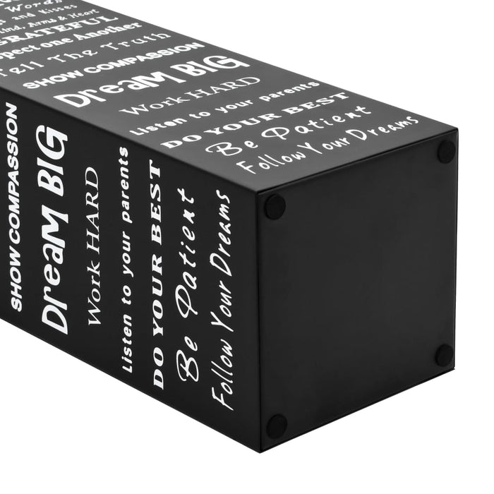 Porta Ombrelli con Scritte in Acciaio Nero 246795