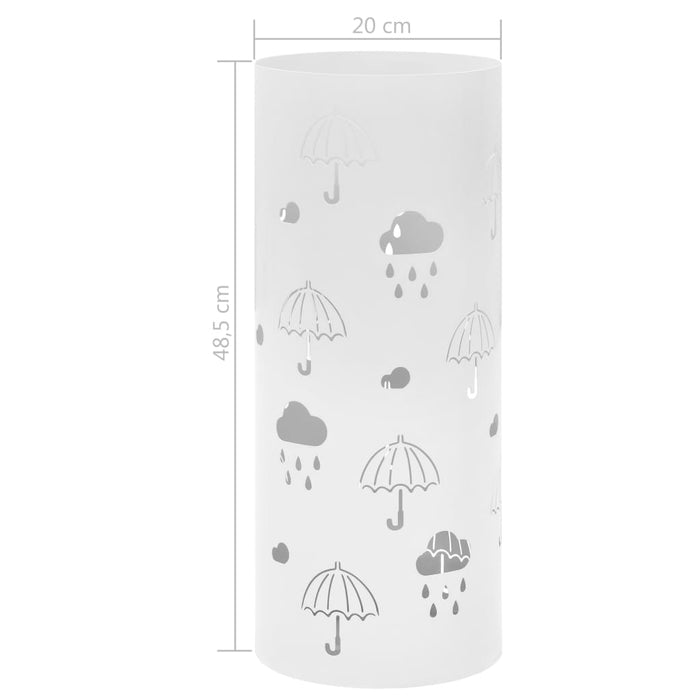 Porta Ombrelli con Motivi a Ombrelli in Acciaio Bianco 246805