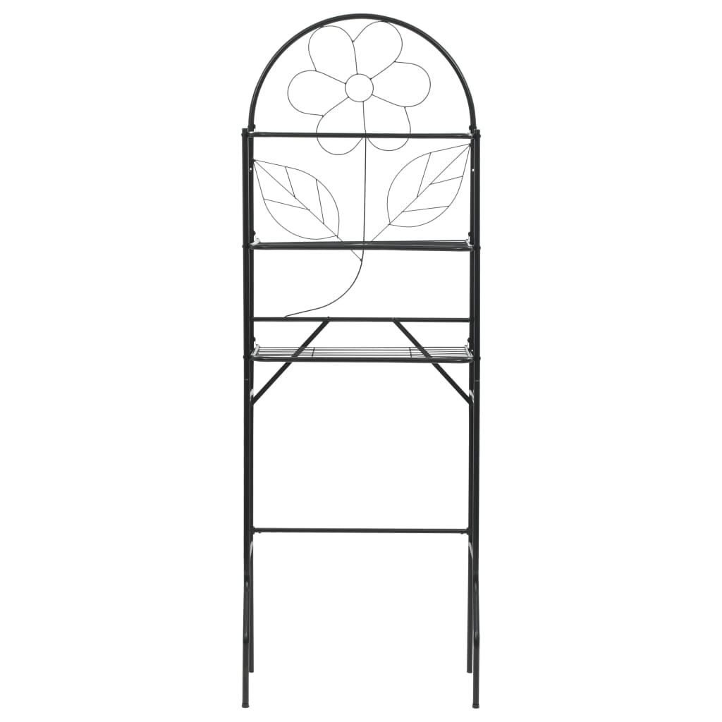 Scaffale da Bagno Nero 60x33x174 cm 246722