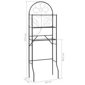 Scaffale da Bagno Nero 60x33x174 cm 246722