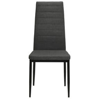 Sedie da Pranzo 4 pz Grigie Legno Massello di Hevea e Tessuto 246180