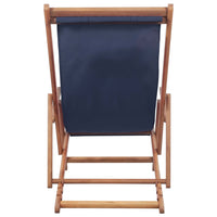 Sdraio da Spiaggia Pieghevole in Tessuto e Telaio Legno Blu cod mxl 63923