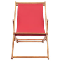 Sdraio da Spiaggia Pieghevole in Tessuto e Telaio Legno Rosso cod mxl 23809