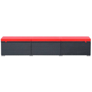 Sdraio sdraio prendisole lettino da giardino terrazza arredo da esterno con cuscino in resina intrecciata nera 02_0012521