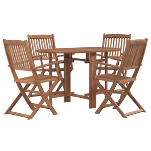 Set da Pranzo da Giardino 5 pz in Legno Massello di Acacia 44020