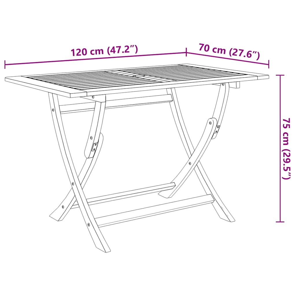 Set da Pranzo da Giardino 5 pz in Legno Massello di Acacia cod mxl 52916