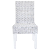 Sedie da Pranzo 2 pz Marrone Chiaro in Rattan Kubu e Mogano 246654