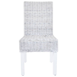 Sedie da Pranzo 2 pz Marrone Chiaro in Rattan Kubu e Mogano 246654